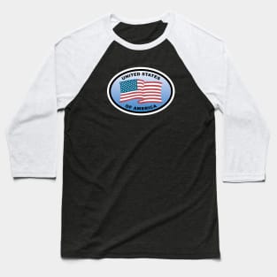 USA United States Flag Patriotic Oval Baseball T-Shirt